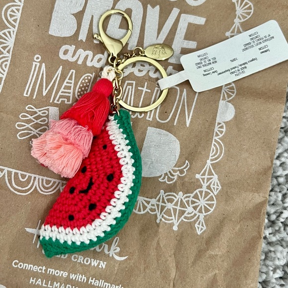 Crocheted Watermelon Keychain Tag w/Tassel from Hallmark - NWT - Picture 9 of 10